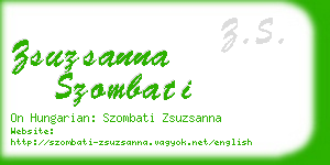 zsuzsanna szombati business card